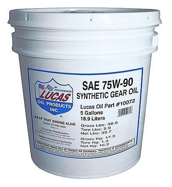 LUCAS OIL SAE 75W-90 Synthetic Transmission and Differential Lube