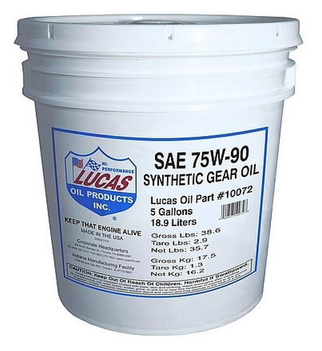 LUCAS OIL SAE 75W-90 Synthetic Transmission and Differential Lube