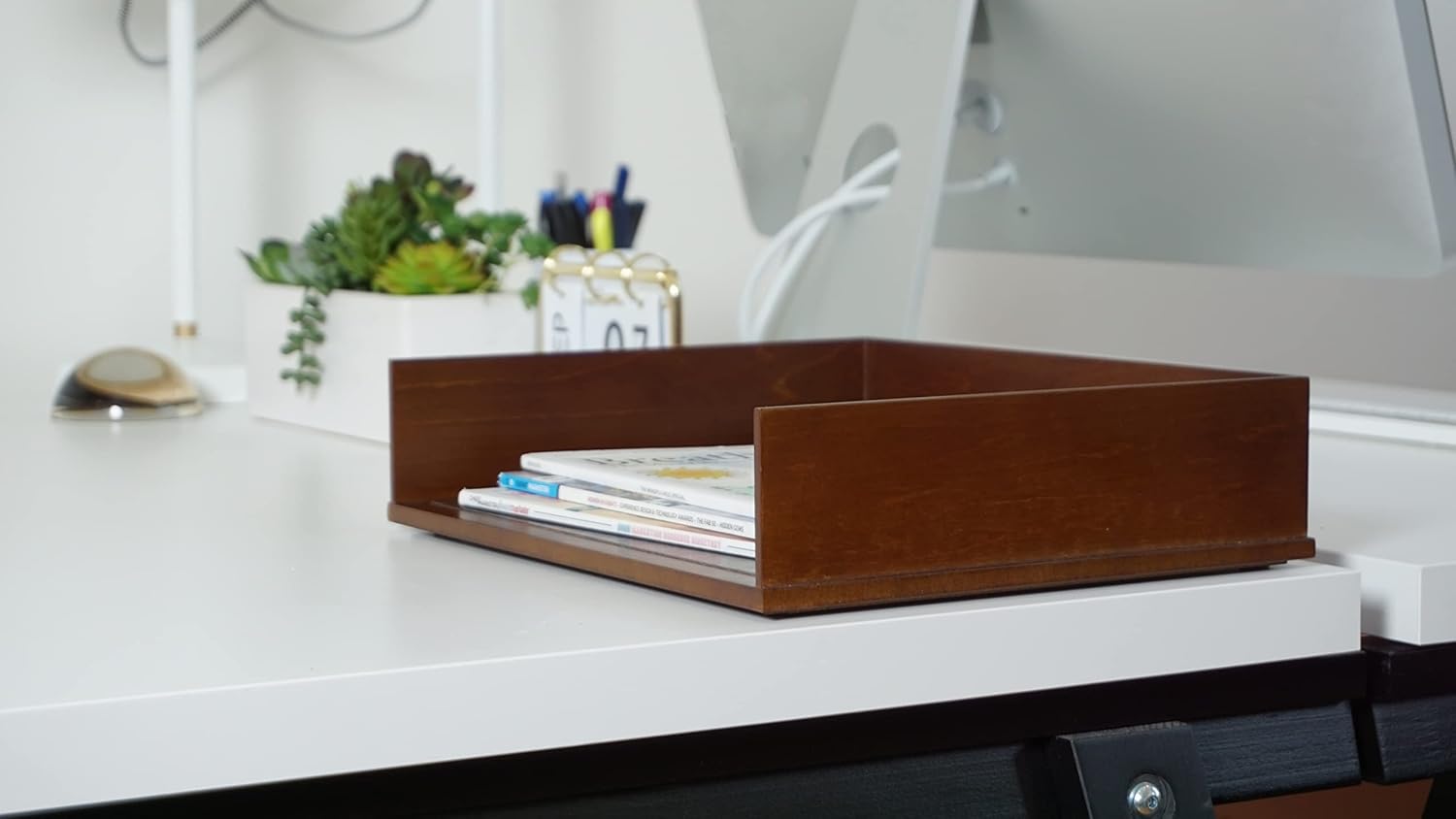 Victor Heritage Wood Stacking Letter Tray - 1 Compartment(s) - 3.1in x 13.2inx 10.6in Depth - Desktop - Natural