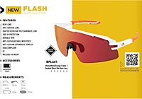 Bobster® Flash Cycling Sunglass, Matte White & Orange Frame, Smoke Black Red Revo Lens