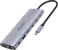 CODi 12-in-1 Multi-Port USB-C Hub | Dual HDMI, DisplayPort, USB-A, USB-C, Ethernet, and Power Delivery