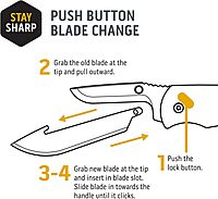 Outdoor Edge RazorSafe 2.2" Black Drop-Point | 6 Pack of EDC Drop Point Blades | Compatible 2.2" Razor Blade Knives