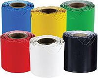 Carson Dellosa 6 Rolls of 216 Ft Scalloped Bulletin Board Borders, Blue, Yellow, Green, Red