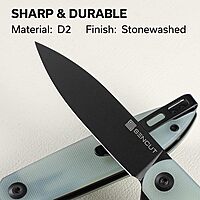 SENCUT Bocll II Pocket Folding Knife - D2 Drop Point, G10 Handle