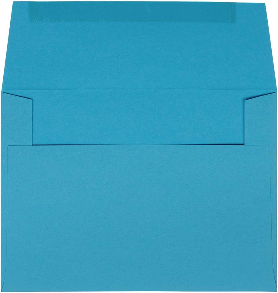 JAM Paper Blue Booklet Invitation Envelopes, Recycled, Gummed Seal