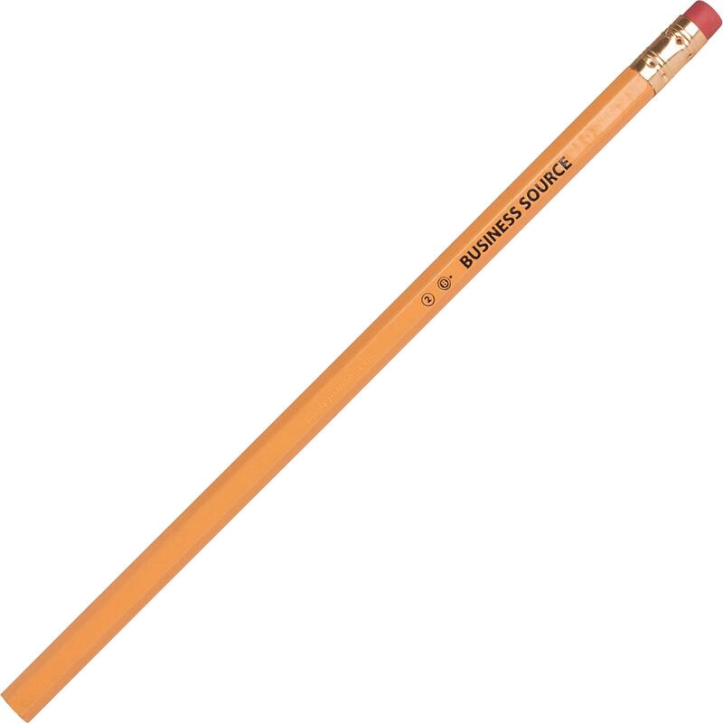 Business Source Unsharpened Woodcase No. 2 Pencils - Pack of 12 (37507), Yellow