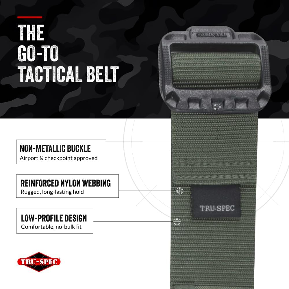 Tru-Spec Security Friendly Tactical Belt with Non-Metallic Buckle