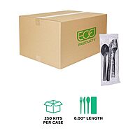 Eco-Products 6" Recycled Plastic Cutlery and Utensils, 100% Post-Consumer Recycled Polystyrene