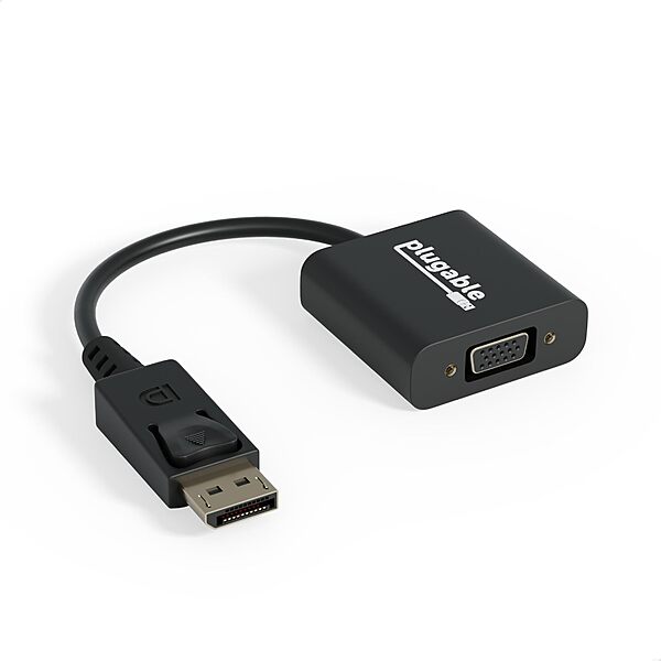 Plugable DisplayPort to VGA Adapter - Supports DisplayPort-Equipped Windows and Linux Systems to VGA Displays up to 1080p