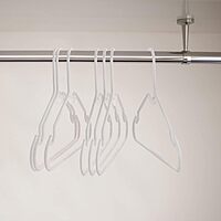 Elama Home 50 Piece Plastic Hanger Set with Notched Shoulders in White