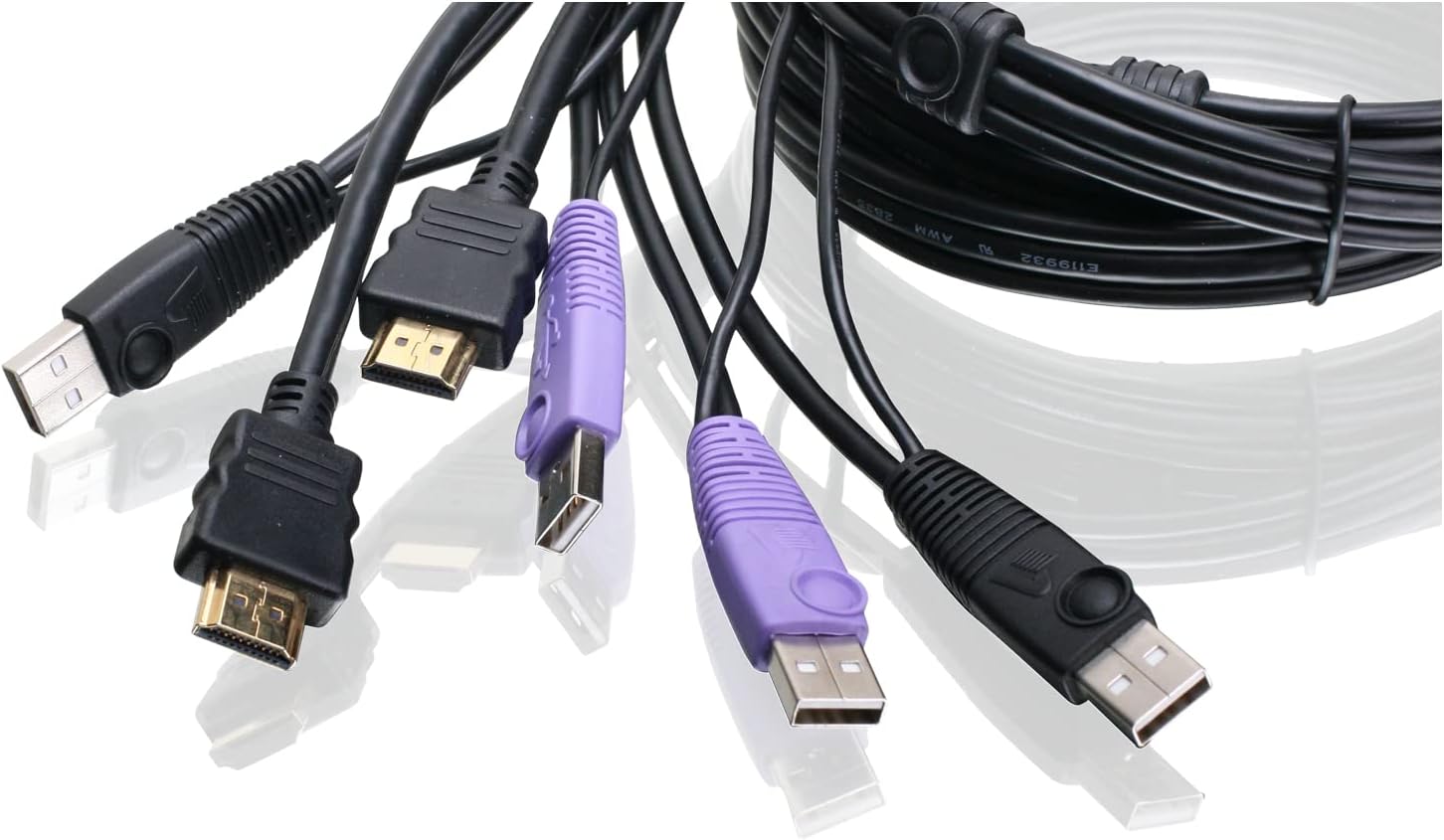 IOGEAR 2-Port USB Cable KVM Switch with Audio, Plug n Play