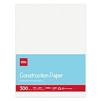 Office Depot® Brand Construction Paper, 9" x 12", 100% Recycled, White, Pack Of 300 Sheets