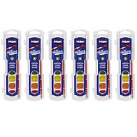 Prang DIX80525-6 Semi-Moist Washable Watercolor Set with Brush, 8 Colors Per Set, 6 Sets