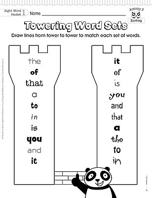 10 Week-by-Week Sight Word Packets: An Easy System for Teaching 100 Important Sight Words to Set the Stage for Reading Success