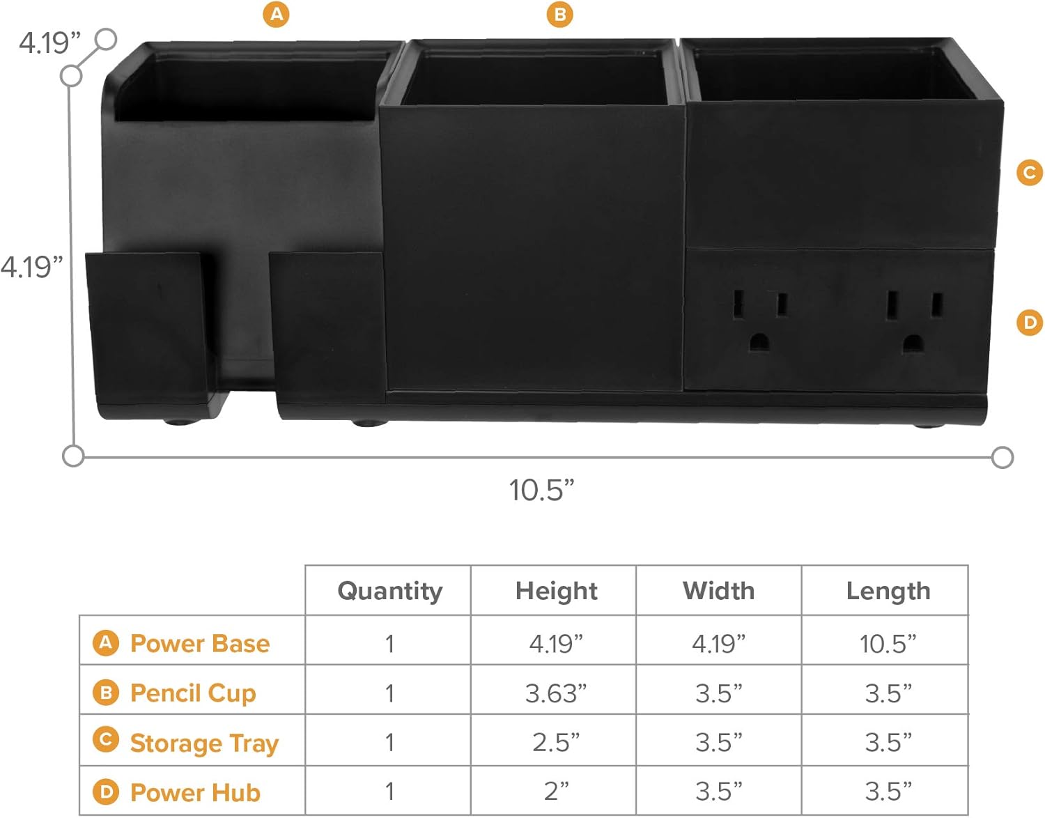 BOSTITCH Konnect Stackable Desk Organizer and Power Station