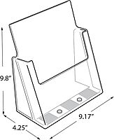 Azar Displays 2-Tier 4-Pocket Plastic Trifold Brochure Holder, 11-1/4inH x 9-1/4inW x 5inD, Clear