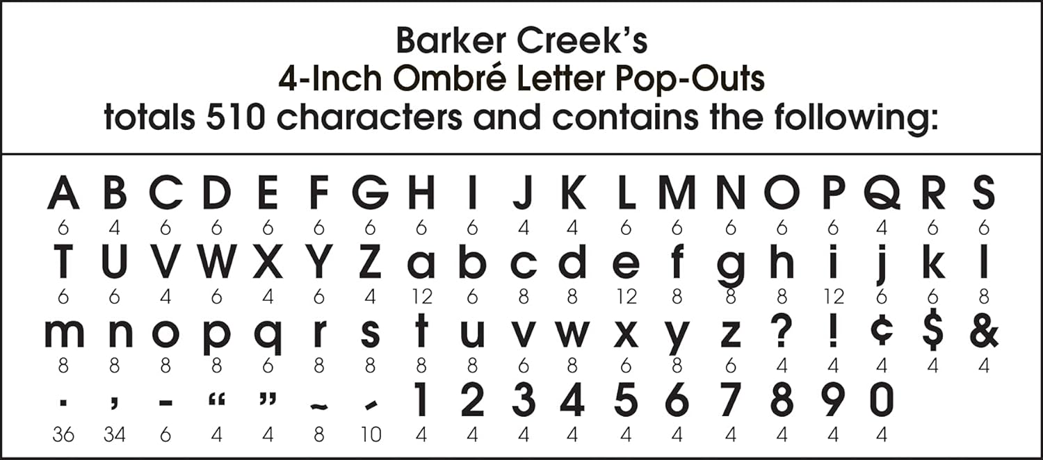 Barker Creek 4" Letter Pop-Outs, Ombré, Jazz Up Your Bulletin Boards with These Colorful Letters