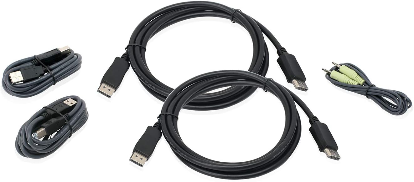 IOGEAR DisplayPort USB KVM Cable Kit with Audio (TAA), 6-Foot
