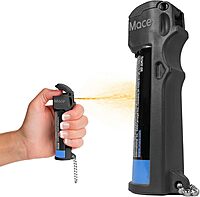 Mace Pepper Spray - Triple Action Model, 3-in-1 Formula (OC, Tear Gas, UV Dye), Flip Top Safety Cap