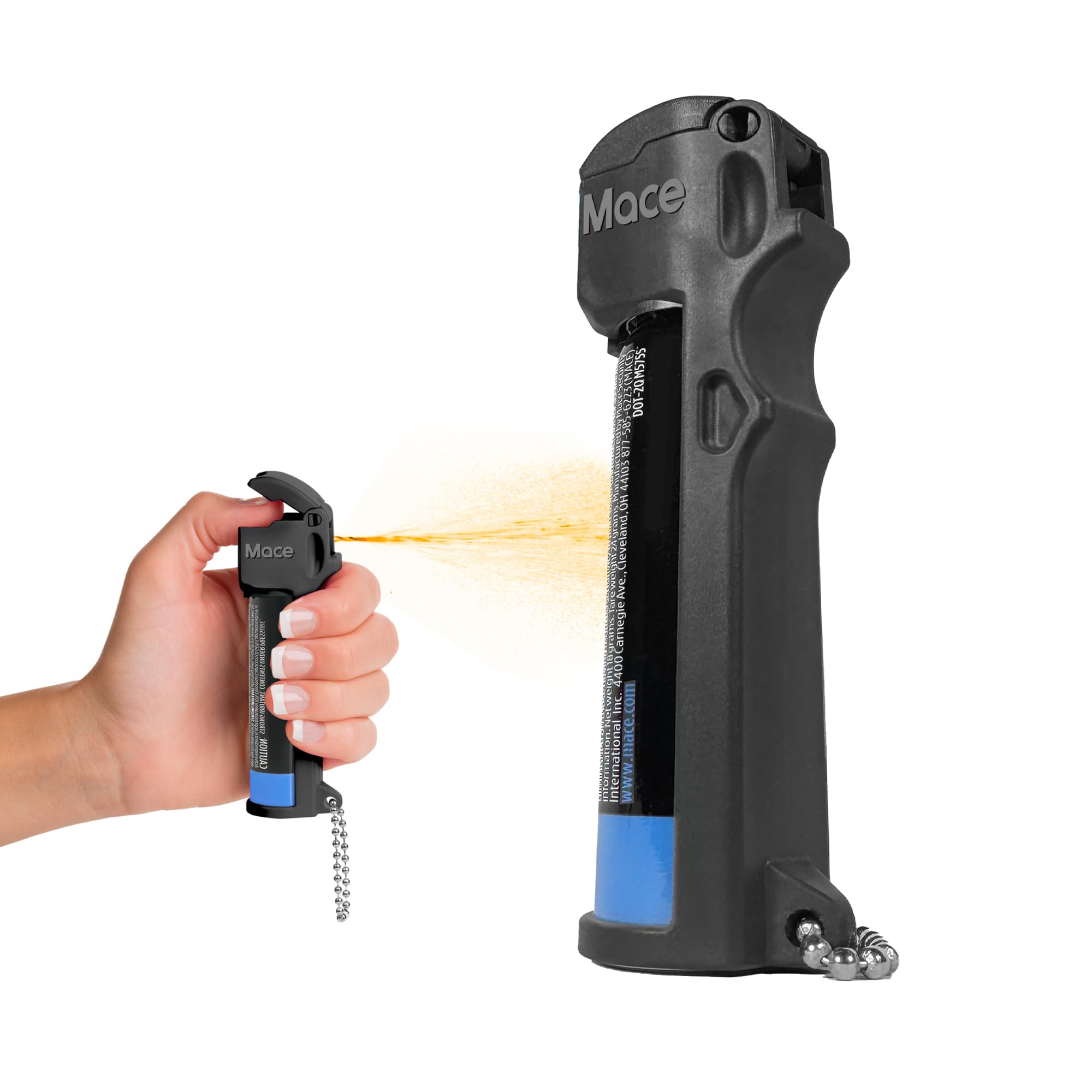 Mace Pepper Spray - Triple Action Model, 3-in-1 Formula (OC, Tear Gas, UV Dye), Flip Top Safety Cap