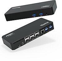 Plugable 12-in-1 USB C Triple Monitor Docking Station, Triple 4K Displays with 3X HDMI or 3X DisplayPort