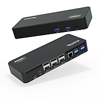 Plugable 12-in-1 USB C Triple Monitor Docking Station, Triple 4K Displays with 3X HDMI or 3X DisplayPort