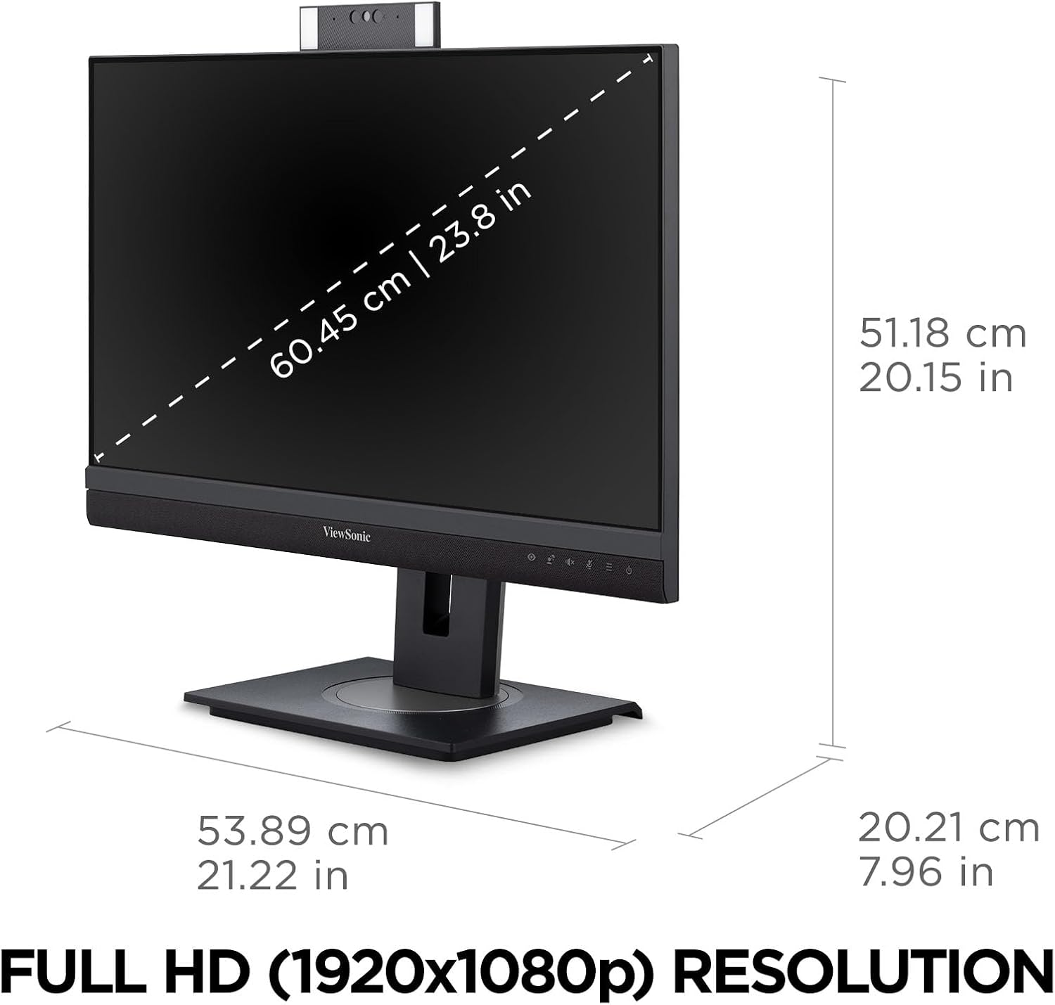 ViewSonic Video Conferencing Docking Monitor with Windows Hello Compatible IR Webcam