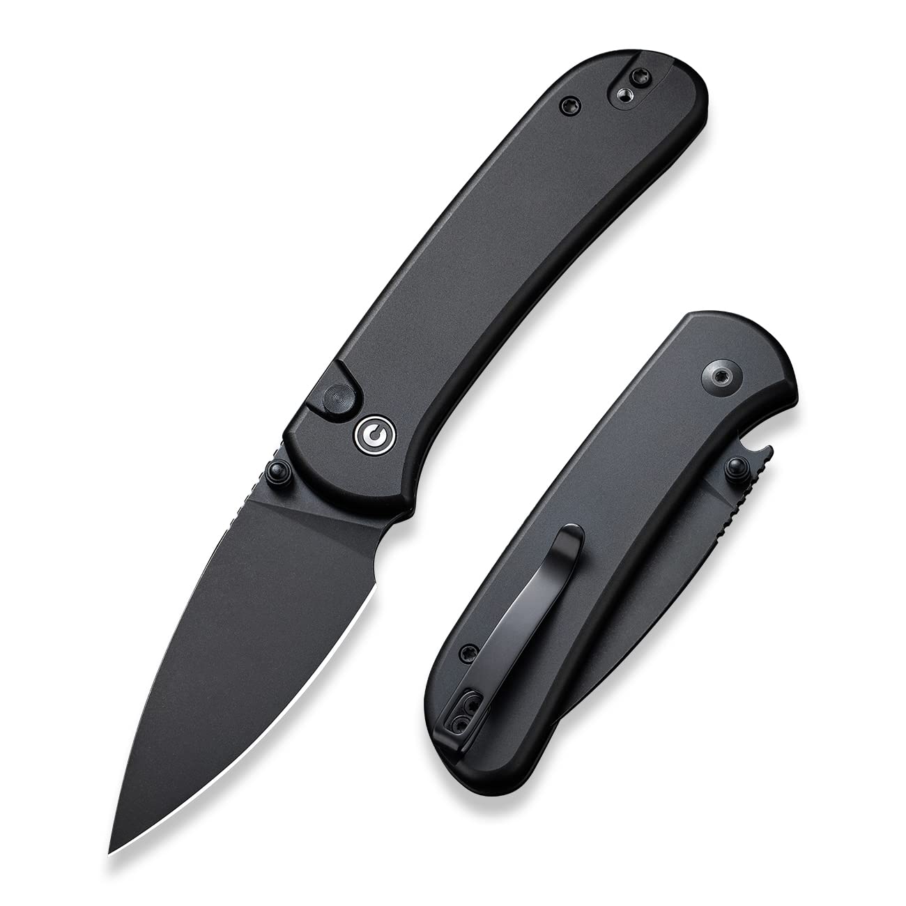 CIVIVI Qubit Pocket Folding Knife, Button Lock & Thumb Stud, 2.98" Blade, Aluminum Handle