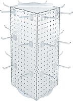 Azar Displays Four-Sided Revolving 8" W x 20" H Counter Pegboard Display with 24 Hooks