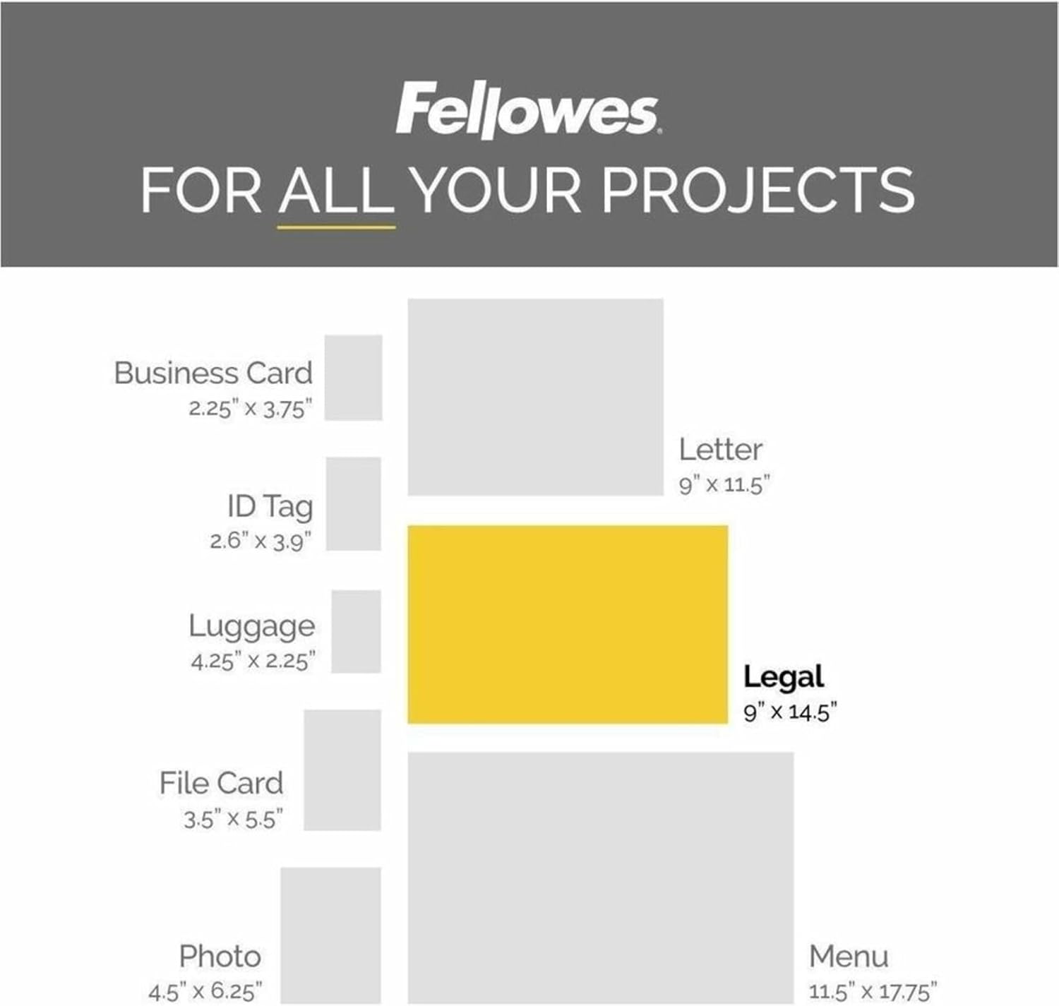 Fellowes® Laminating Pouches, 5 Mil, Legal, 9" x 14-1/2", Pack Of 100 Pouches