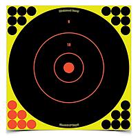 BIRCHWOOD CASEY Shoot-N-C 12" Bull's-Eye Reactive Self-Adhesive Targets with Repair Pasters