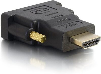 C2G Legrand DVI to HDMI Cable Adapter, DVI-D Male to HDMI Male Adapter, Black HDMI Adapter Cable for Bi-Directional Adapter Cable, 1 Count, C2G 18401
