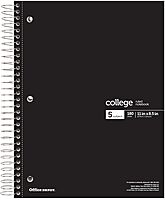 Office Depot® Wirebound Notebooks, 8 1/2" x 11", 5 Subjects, College Ruled, 180 Sheets, Assorted Colors, Pack Of 6 Notebooks