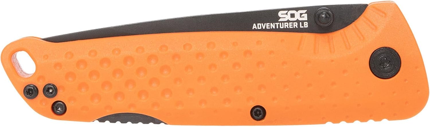 SOG Adventurer LB 3" Lightweight Portable Outdoor Folding Knife | CRYO 5CR15MOV Steel | GRN Handle - ORANGE/BLACK