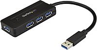 StarTech.com 4 Port USB 3.0 Hub SuperSpeed 5Gbps with Fast Charge Portable USB 3.1 Gen 1 Type-A Laptop/Desktop Hub