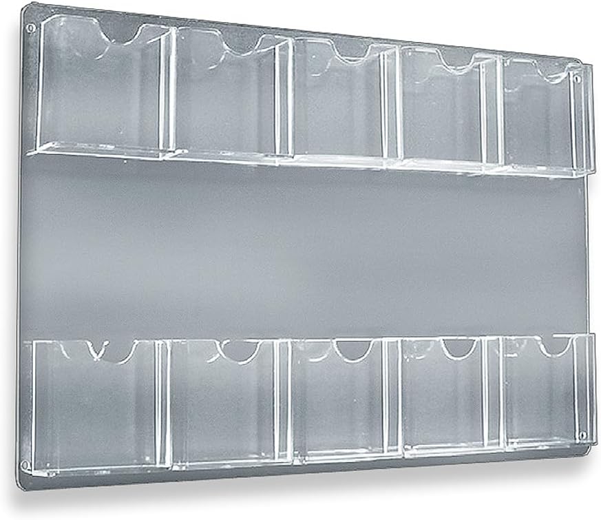 Azar Displays Wall-Mount Brochure Holders, Acrylic, Pack of 2