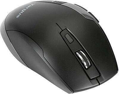 Targus Bluetrace Wireless Ergonomic Mouse, 2.4GHz Connection with USB and Laser Precision, 7 Functional Buttons, Black (AMW584GL)