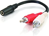 C2G Legrand 3.5MM to RCA Y-Cable, 6 Inch Y Splitter Audio Cable RCA, Female to Male 3.5MM to RCA Audio Cable, 1 Count
