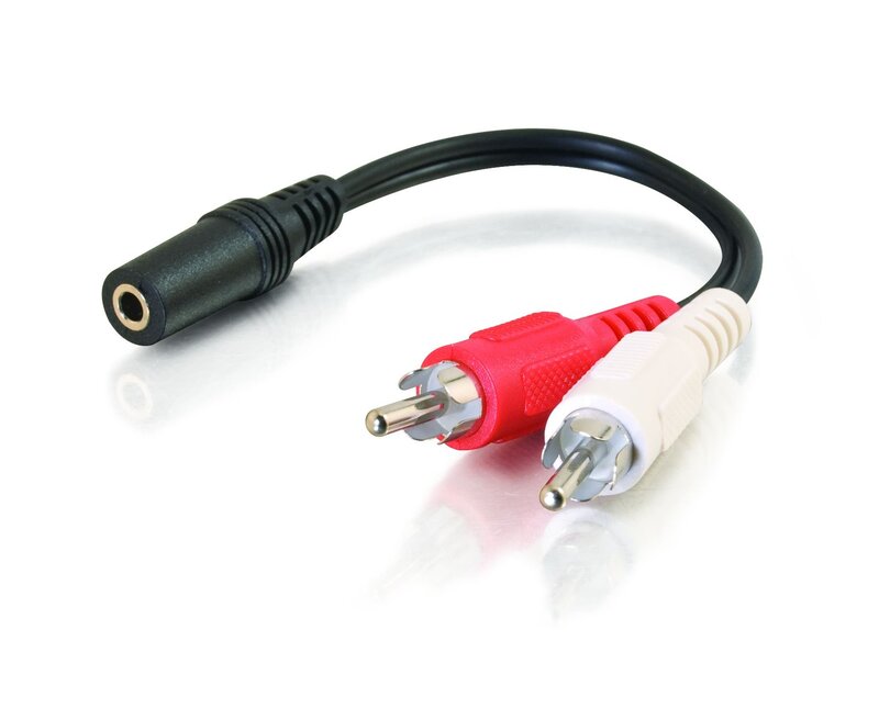 C2G Legrand 3.5MM to RCA Y-Cable, 6 Inch Y Splitter Audio Cable RCA, Female to Male 3.5MM to RCA Audio Cable, 1 Count