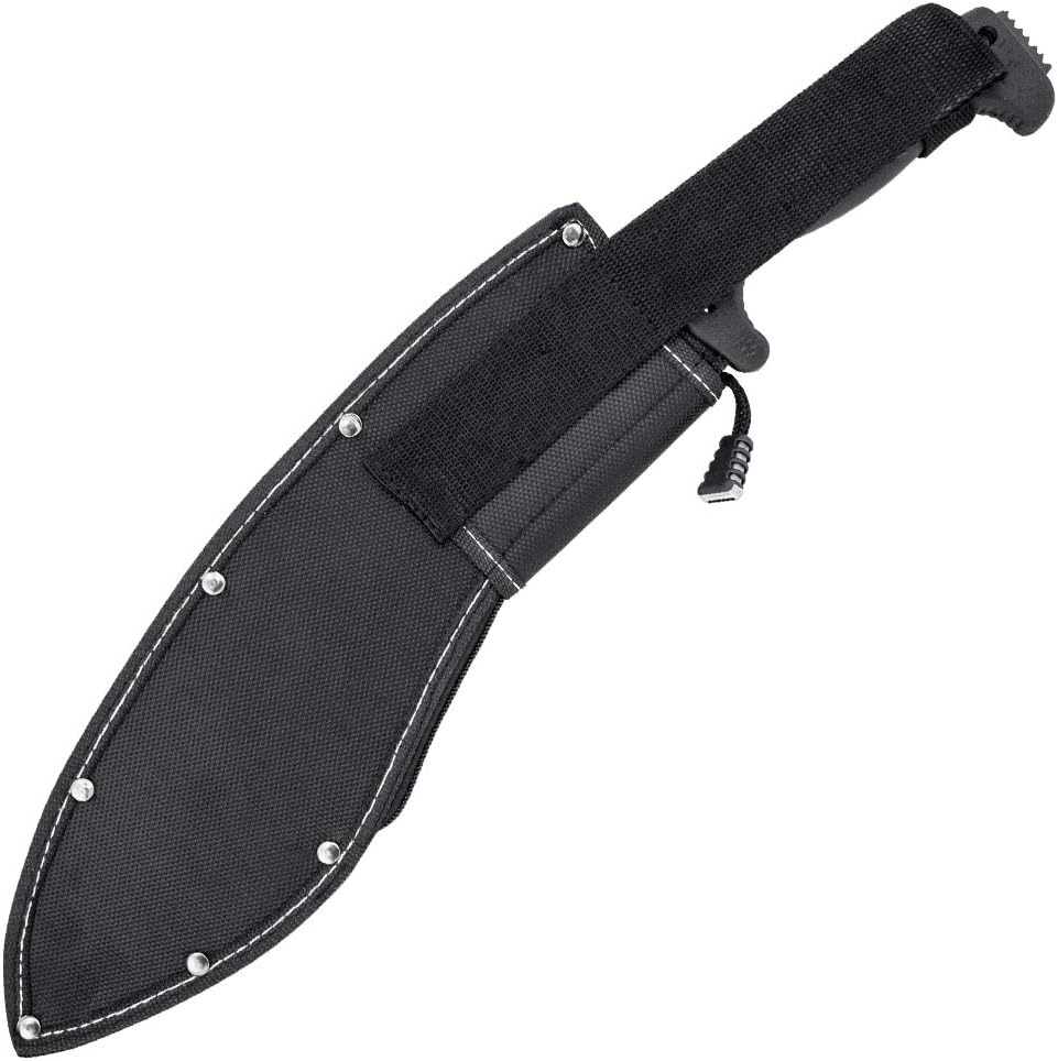 SOG Sogfari Kukri 13" Stainless Steel Survival Machete Knife | Saw on the Back of the Blade, Textured Handle, Nylon Sheath