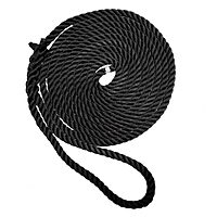New England Ropes 1/2" Premium 3-Strand Dock Line - Black - 35'