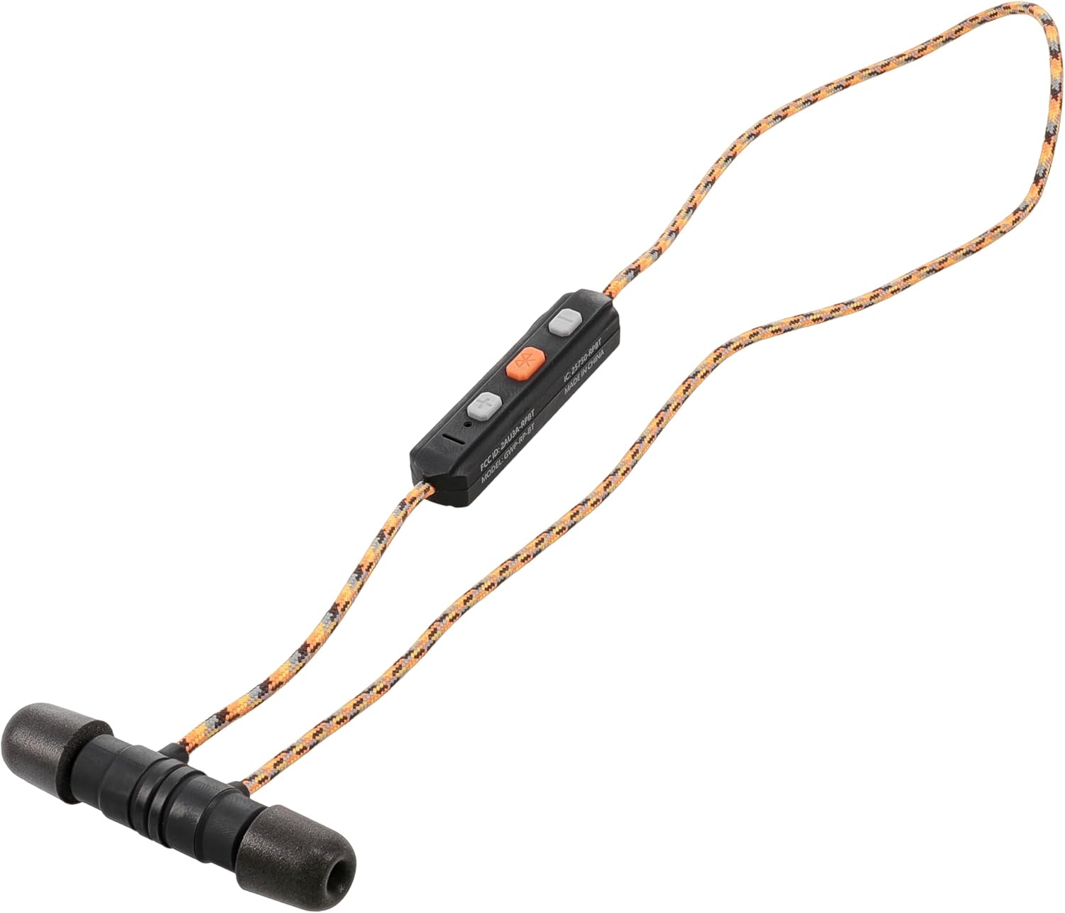 Walker's Flexible Bluetooth Neckband Headset 30 NRR Passive Hearing Protection Earbuds with 12" USB Charging Cable & EVA