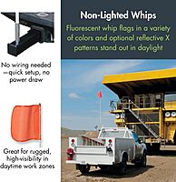 CHECKERS Warning Whips Safety Flags with Threaded Hex Base