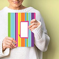 Barker Creek Designer File Folders, Happy, Multi-Design Set with Bright Patterns on Outside, Vibrant Solid Colors on Inside