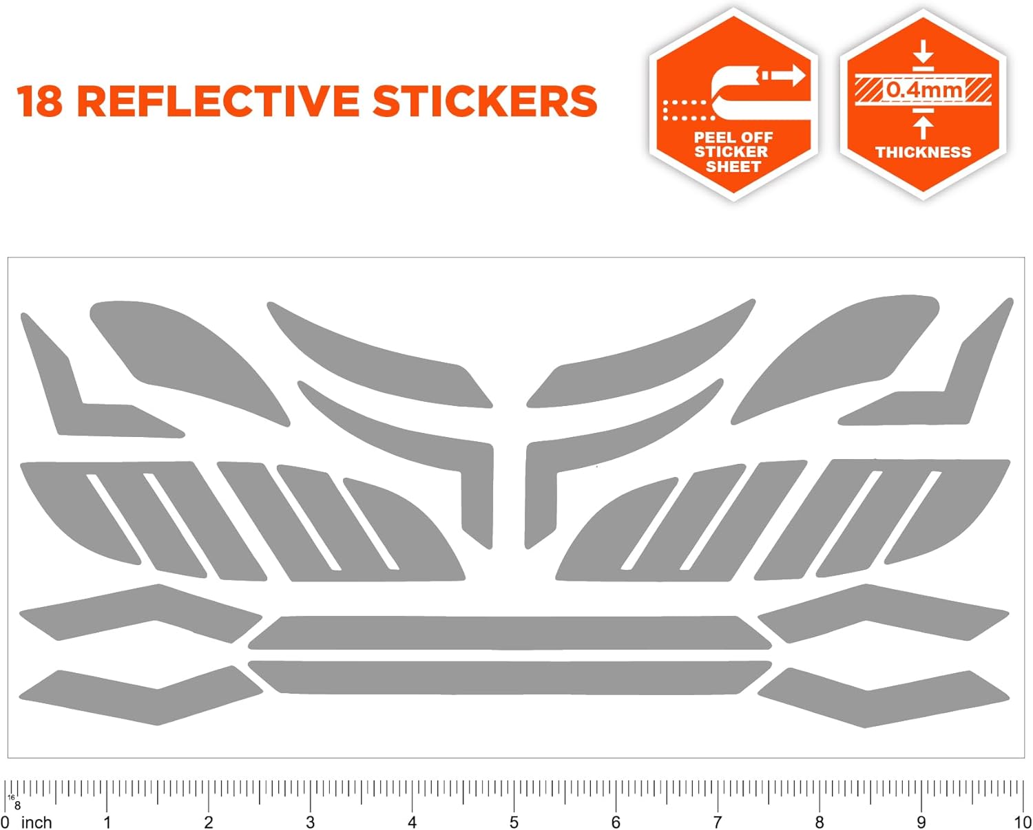 Ergodyne Skullerz 8961 Reflective Hard Hat Stickers, Safety Helmet Strips - Pack of 2