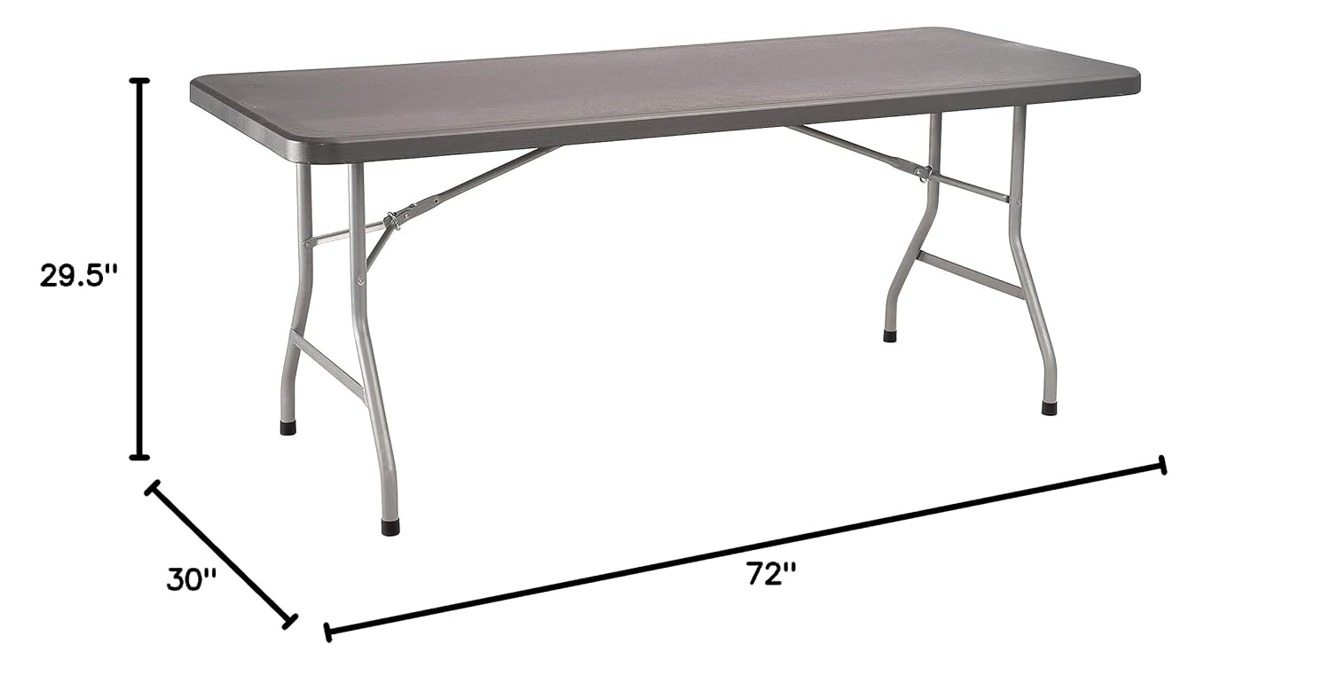 National Public Seating Plastic Folding Table - Heavy-Duty Portable Indoor/Outdoor