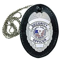 Badge Holder, Universal, Black, Leather