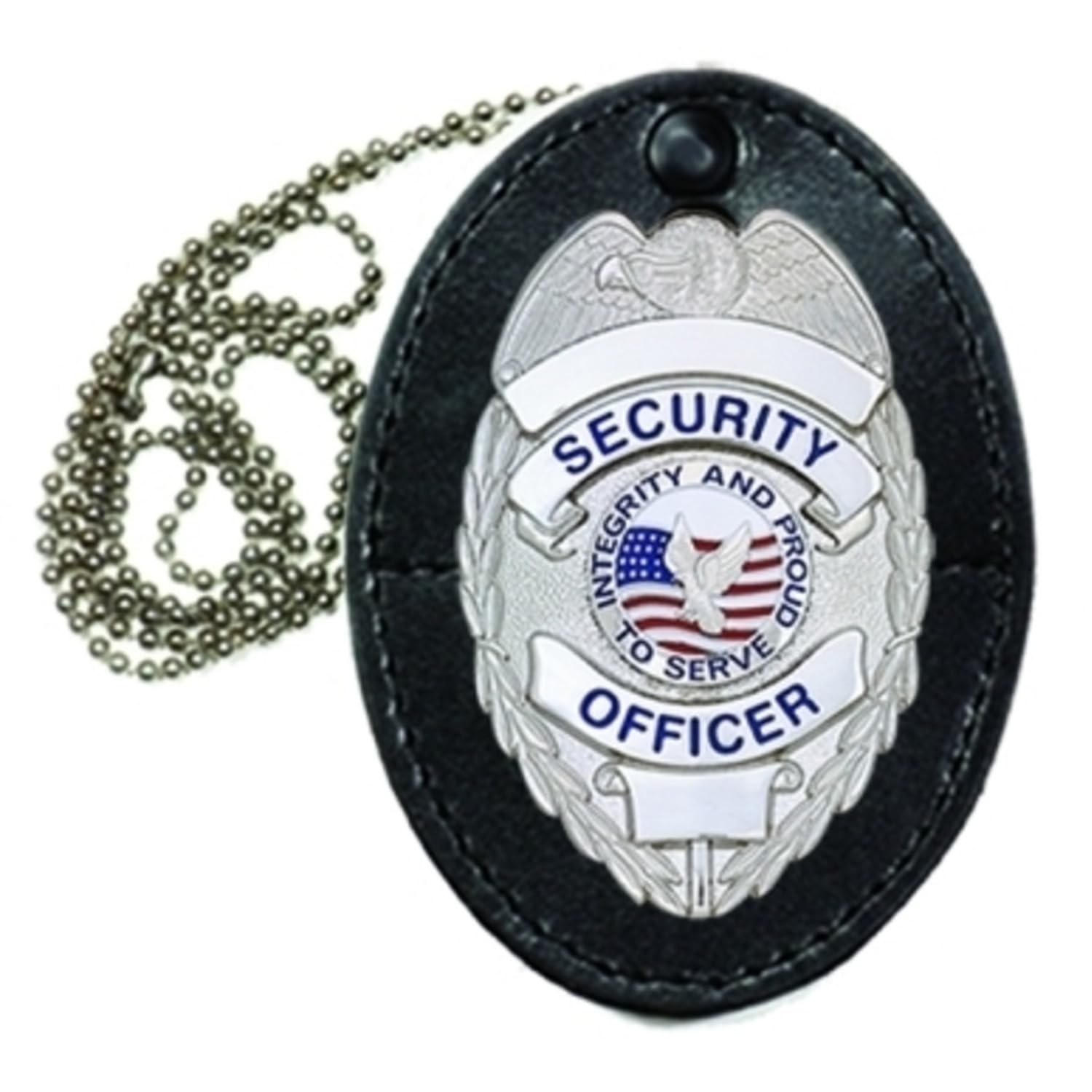 Badge Holder, Universal, Black, Leather