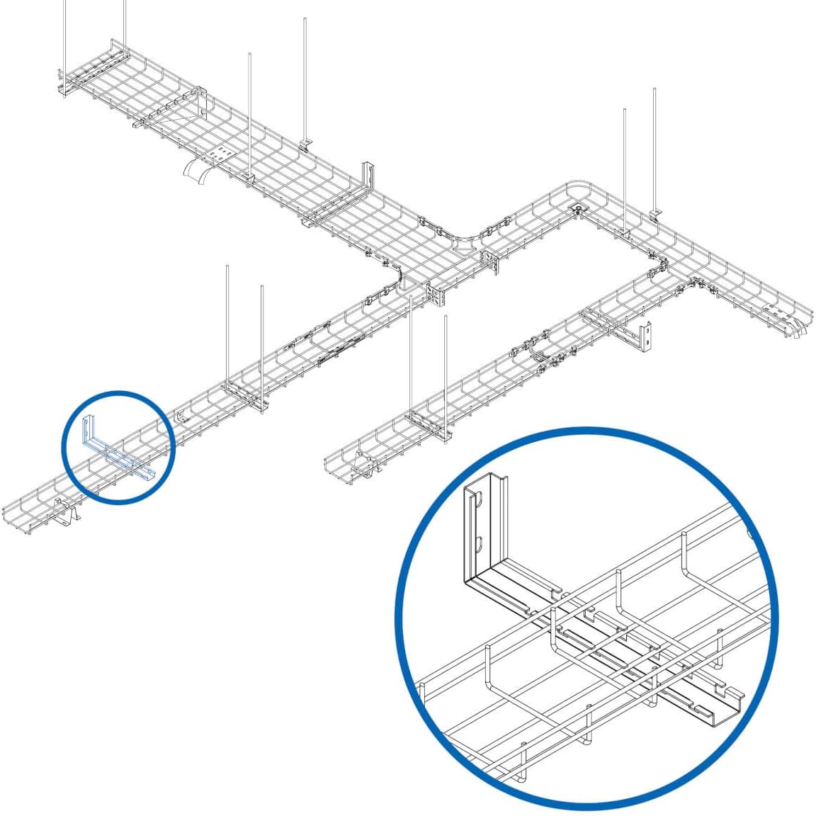 Tripp Lite Wall L Bracket, L Shaped Bracket for 150 mm and 300 mm Wire Mesh Cable Trays (SRWBWALLBRKT)