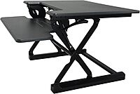 Victor DCX760G High Rise Collection Height Adjustable Standing Desk with Removable Keyboard Tray | Gray | 36” Wide Standing